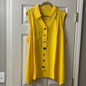 💛💛Soft Surroundings Sunny Yellow Sleeveless Button-Down Shirt💛💛